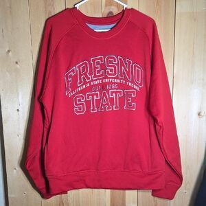 Russell Athletic Red Fresno State Crewneck Sweater